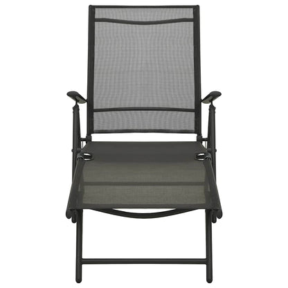vidaXL 3 Piece Garden Lounge Set Textilene and Aluminium Black 4