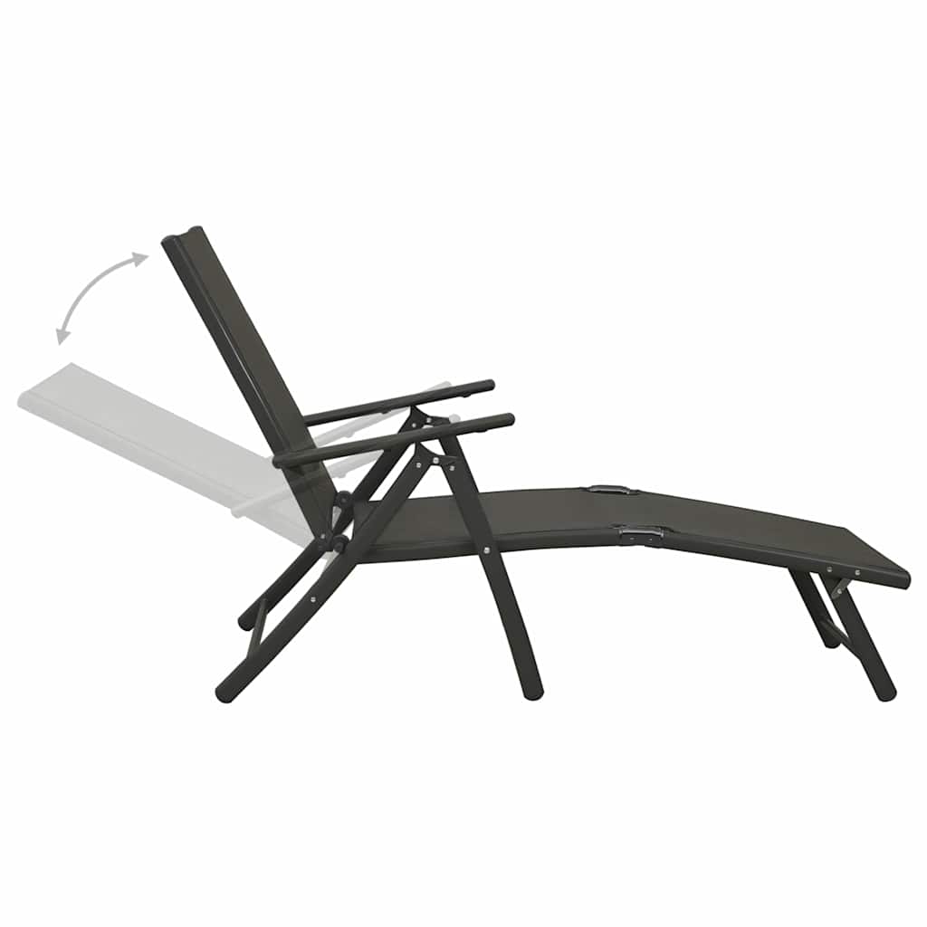 vidaXL 3 Piece Garden Lounge Set Textilene and Aluminium Black 5