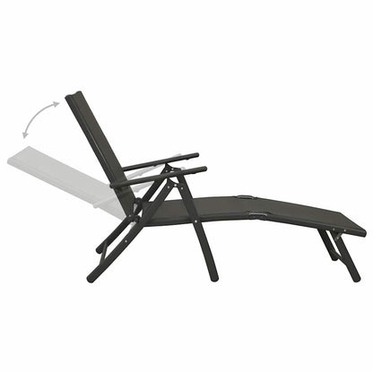 vidaXL 3 Piece Garden Lounge Set Textilene and Aluminium Black 5