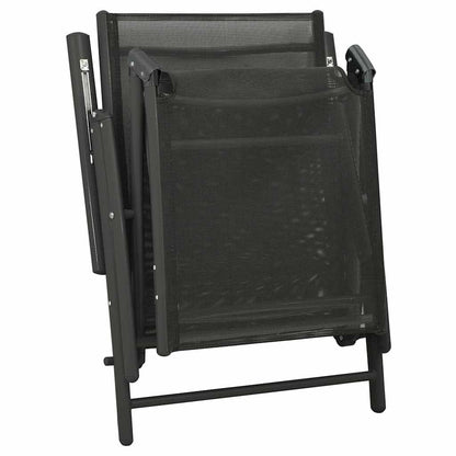 vidaXL 3 Piece Garden Lounge Set Textilene and Aluminium Black 6