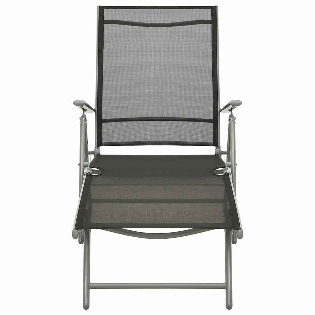 vidaXL 3 Piece Garden Lounge Set Textilene and Aluminium Silver 4
