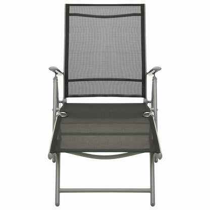 vidaXL 3 Piece Garden Lounge Set Textilene and Aluminium Silver 4