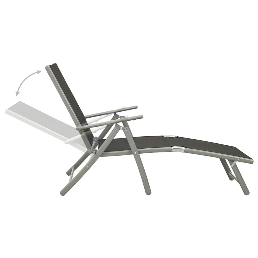 vidaXL 3 Piece Garden Lounge Set Textilene and Aluminium Silver 5