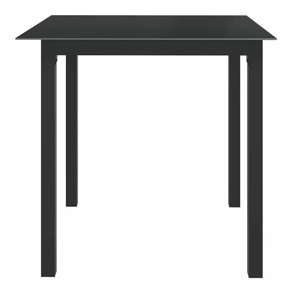 Garden Table Aluminium and Glass Black 80 cm 80 cm