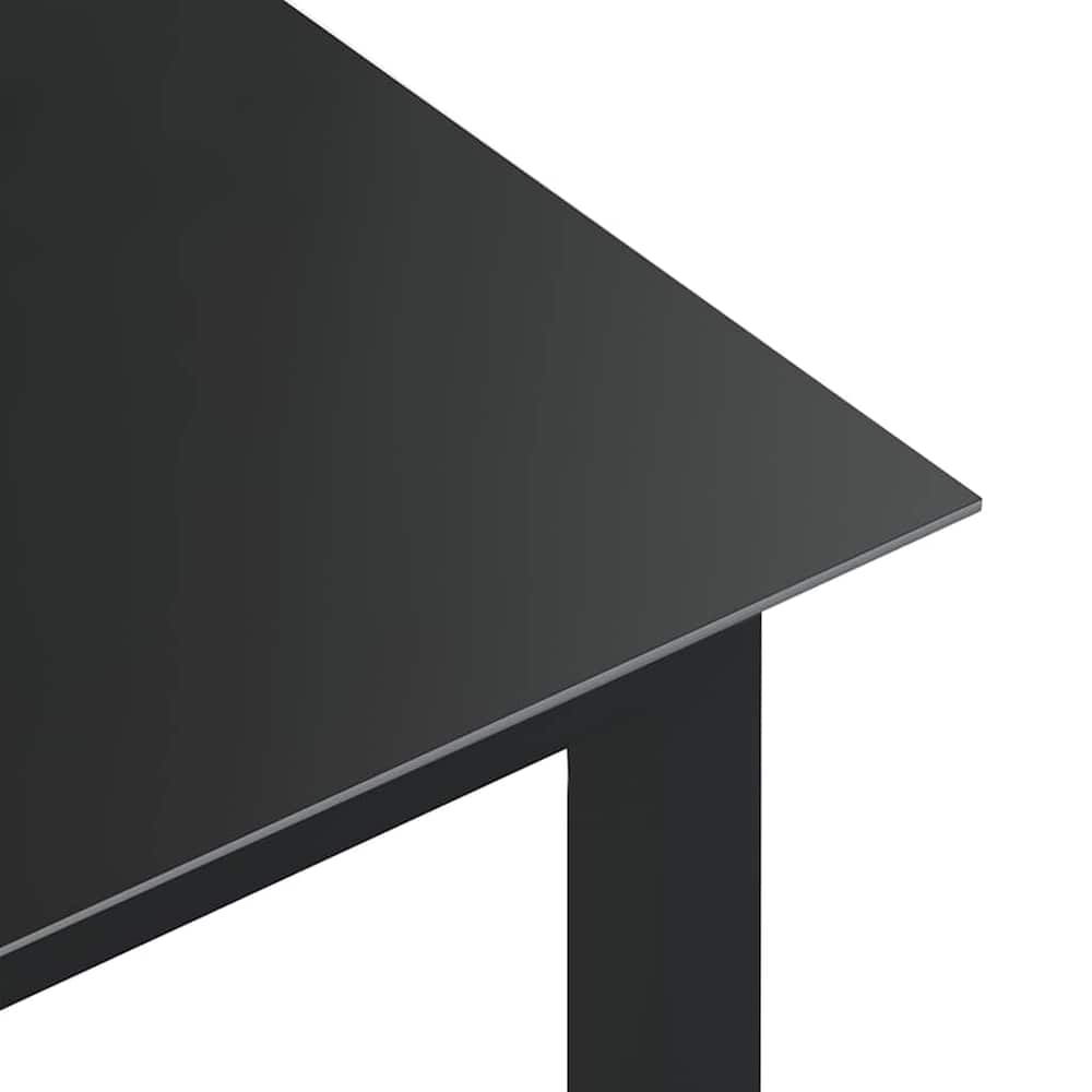 Garden Table Aluminium and Glass Black 80 cm 80 cm