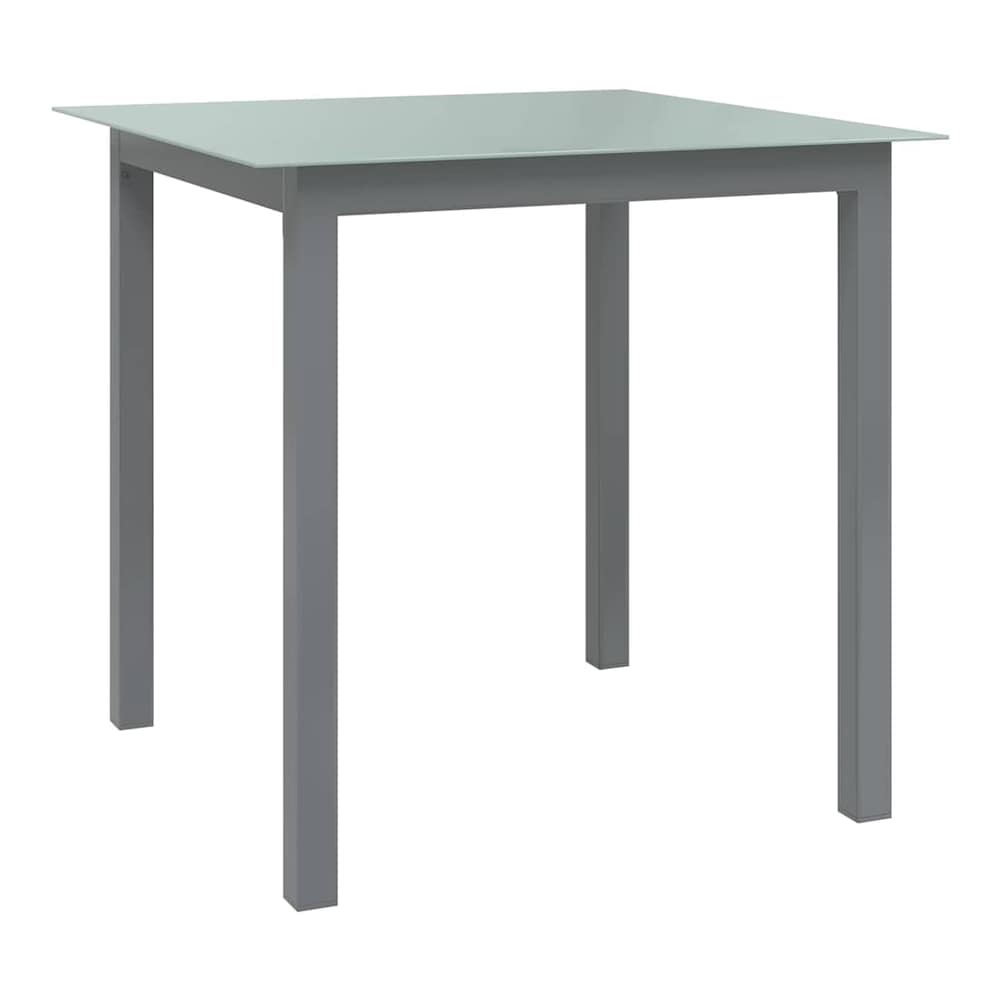 Garden Table Aluminium and Glass Light grey 80 cm 80 cm