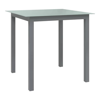 Garden Table Aluminium and Glass Light grey 80 cm 80 cm