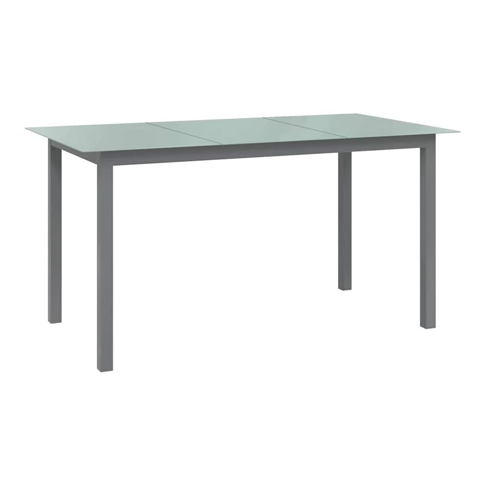 Garden Table Aluminium and Glass Light grey 150 cm 90 cm