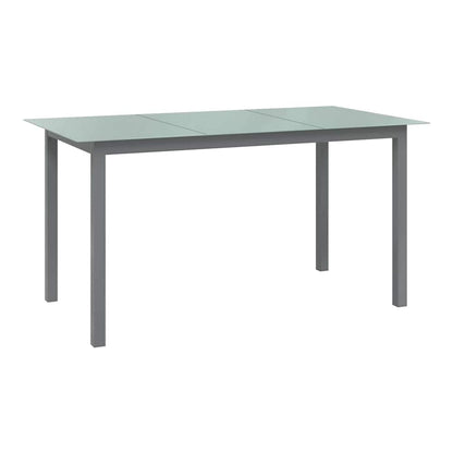 Garden Table Aluminium and Glass Light grey 150 cm 90 cm