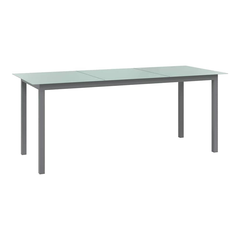 Garden Table Aluminium and Glass Light grey 190 cm 90 cm