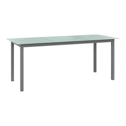 Garden Table Aluminium and Glass Light grey 190 cm 90 cm