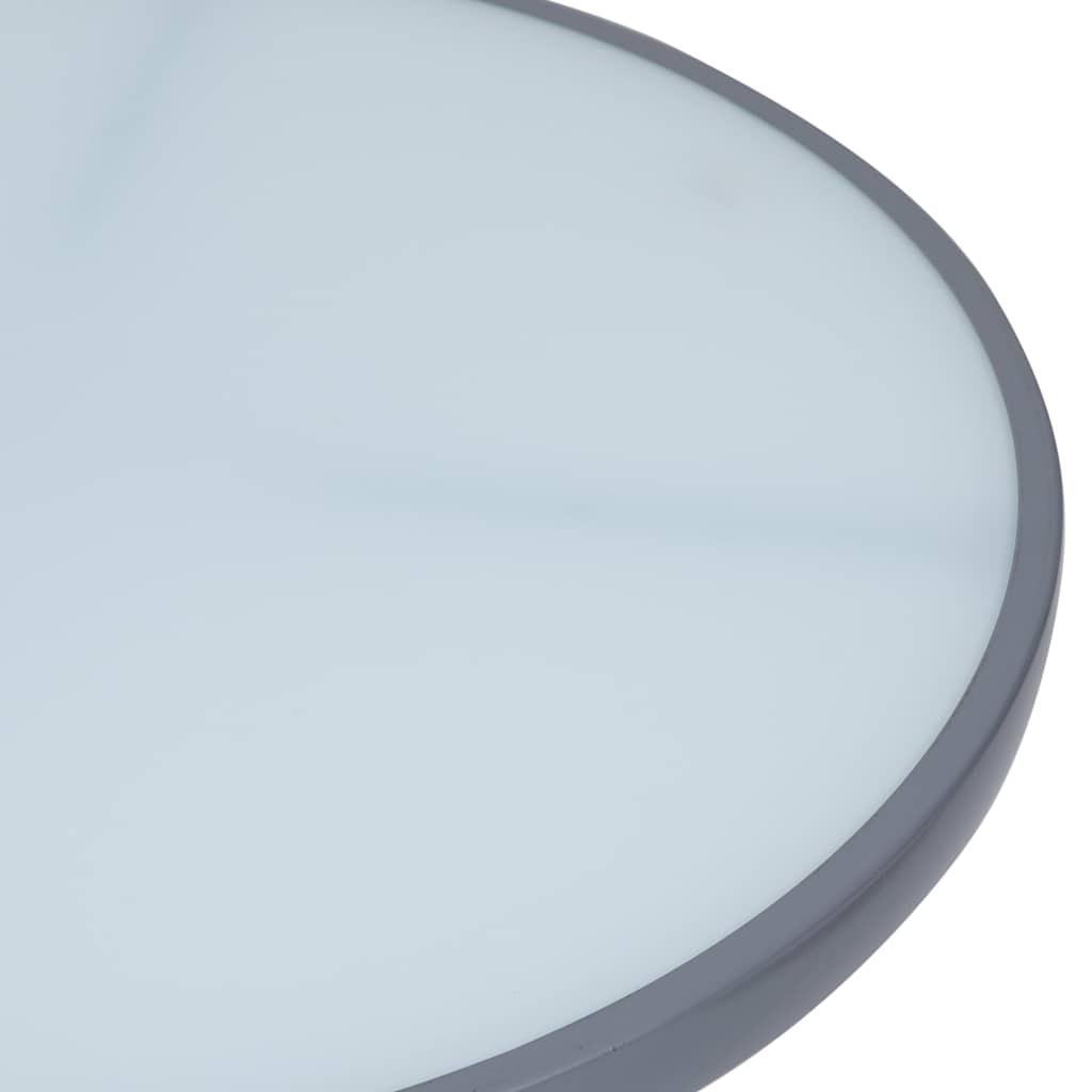 vidaXL Garden Table | Light Grey | Steel, Glass | Small |  Durable 3