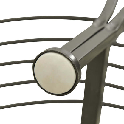 Tree Bench 8 -Seater Ø 160 x 89 cm steel Round Silver grey backrest with scroll design