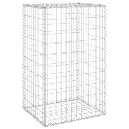 vidaXL Gabion Wall with Covers Galvanised Steel 60x50x100 cm 2