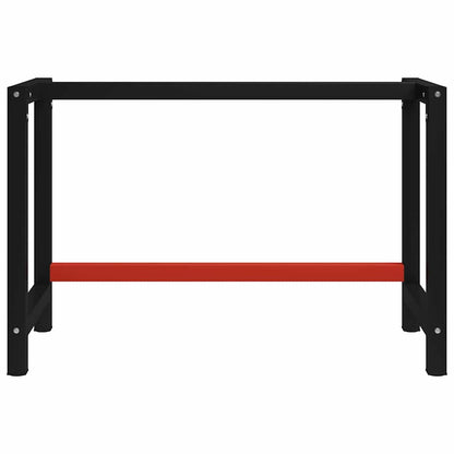 vidaXL Work Bench Frame Metal 120x57x79 cm Black and Red 3