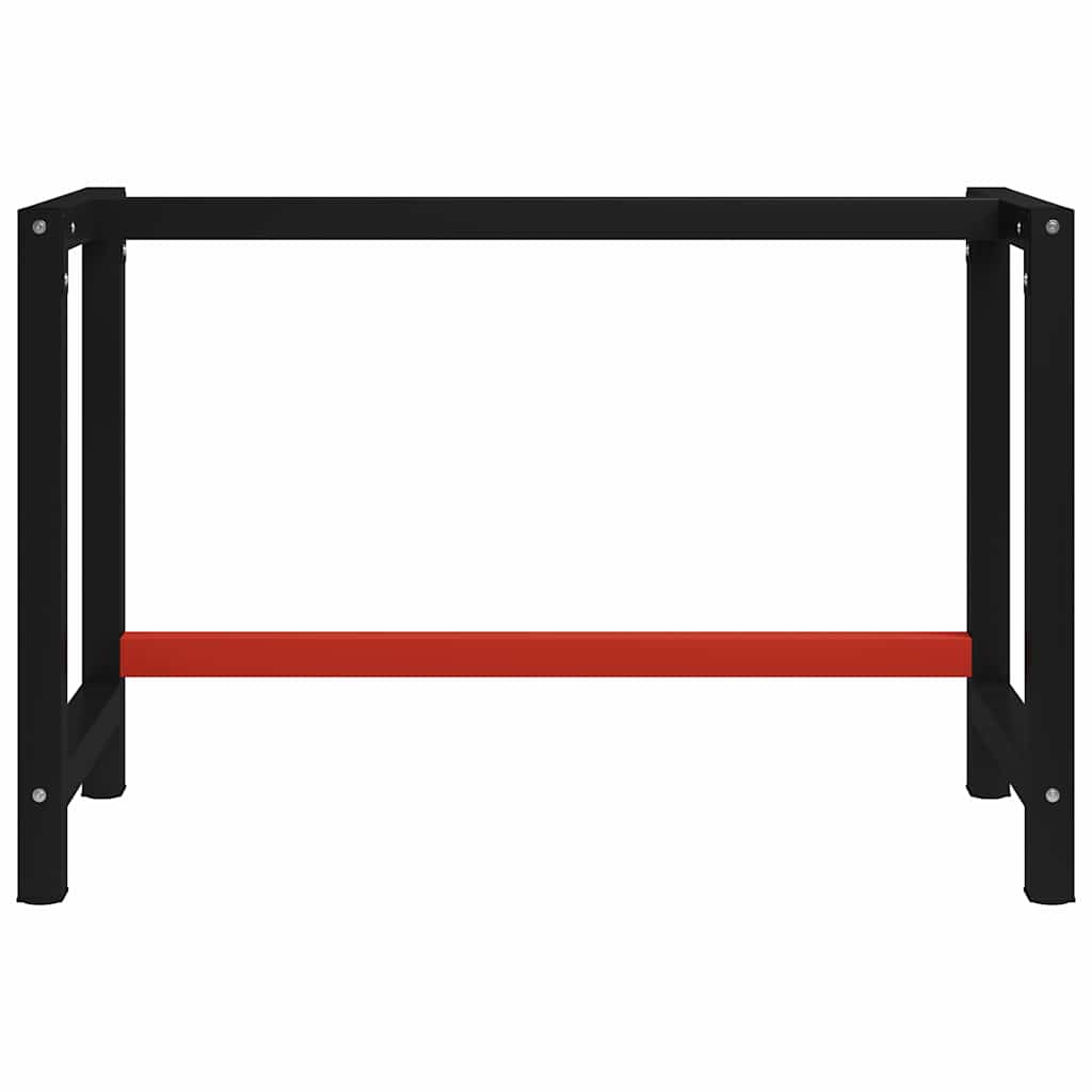 Work Bench Frame Metal Black and Red 120 cm 57 cm
