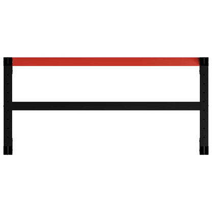 vidaXL Work Bench Frame Metal 120x57x79 cm Black and Red 6
