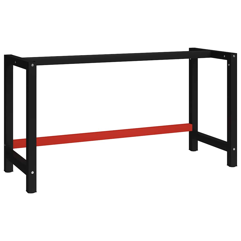 vidaXL Work Bench Frame Metal 150x57x79 cm Black and Red 1