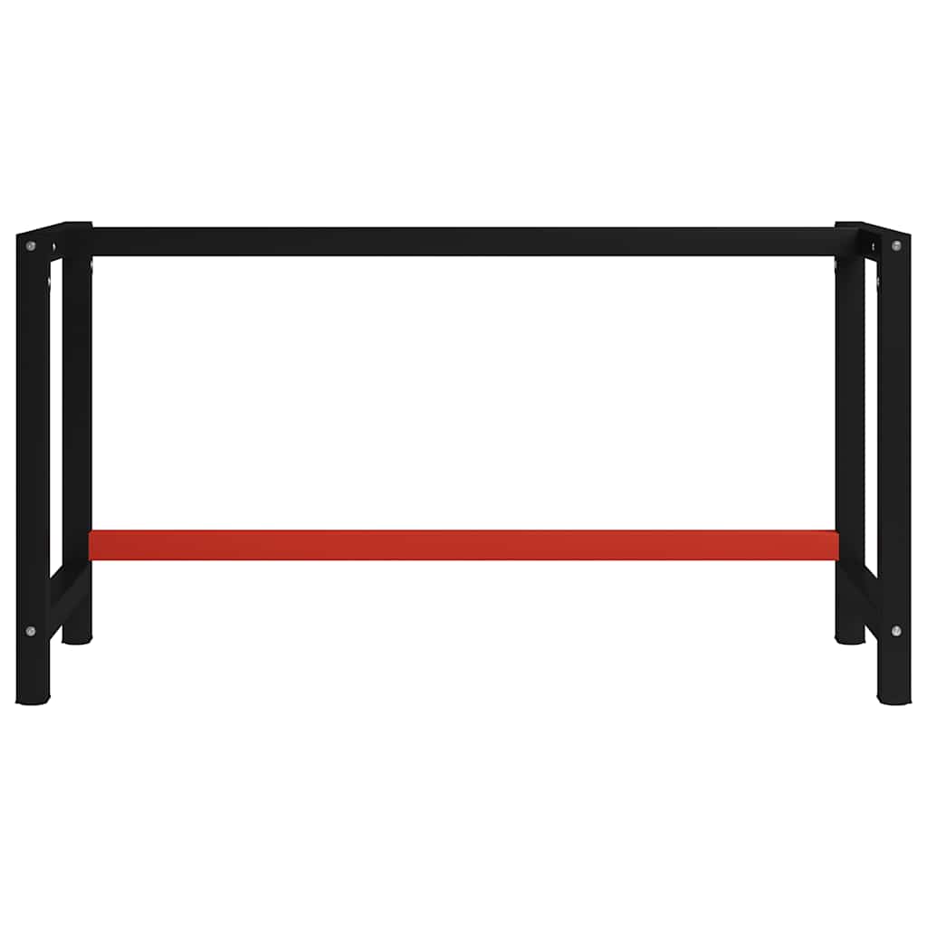 vidaXL Work Bench Frame Metal 150x57x79 cm Black and Red 2
