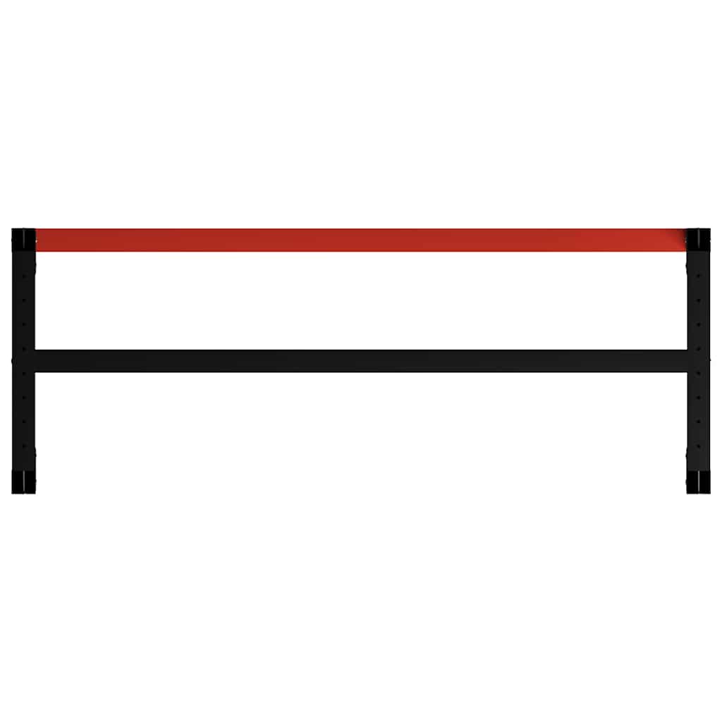 vidaXL Work Bench Frame Metal 150x57x79 cm Black and Red 5