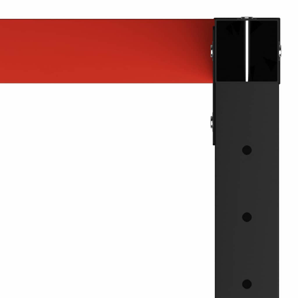 vidaXL Work Bench Frame Metal 150x57x79 cm Black and Red 6