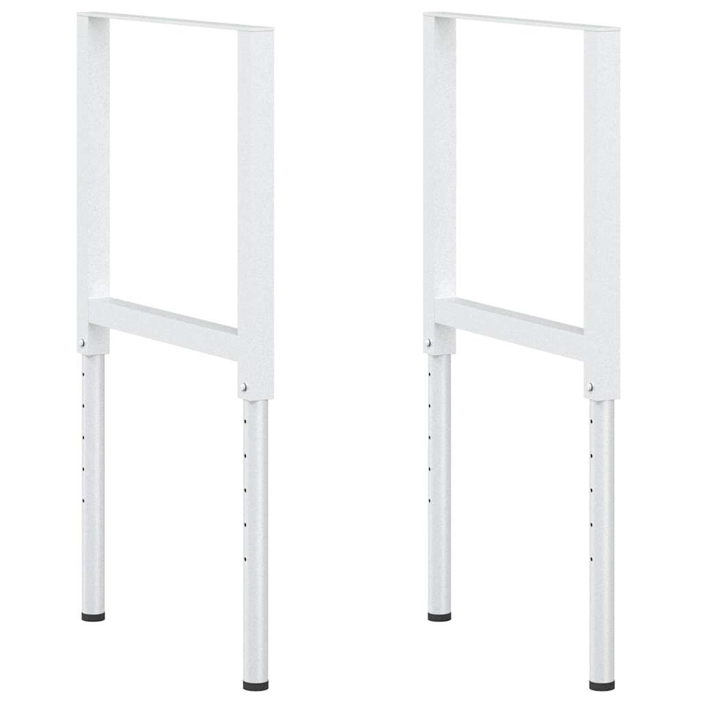147932 vidaXL Adjustable Work Bench Frames 2 pcs Metal 55x(69-95,5) cm Grey 2