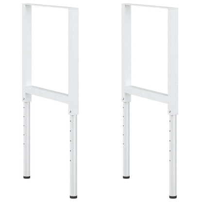 147932 vidaXL Adjustable Work Bench Frames 2 pcs Metal 55x(69-95,5) cm Grey 2