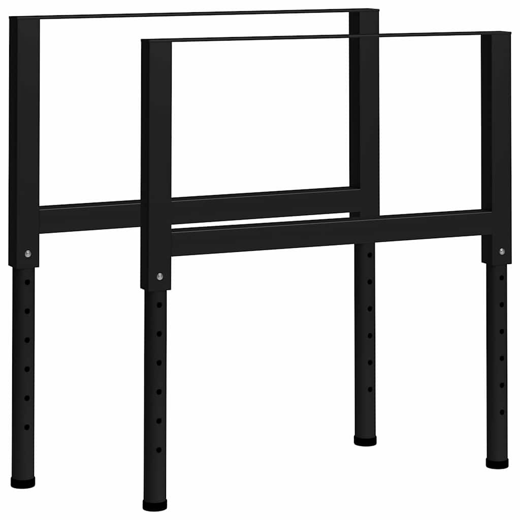 vidaXL Metal Frame | Set of 2 | Black | Powder-coated metal | Adjustable 1