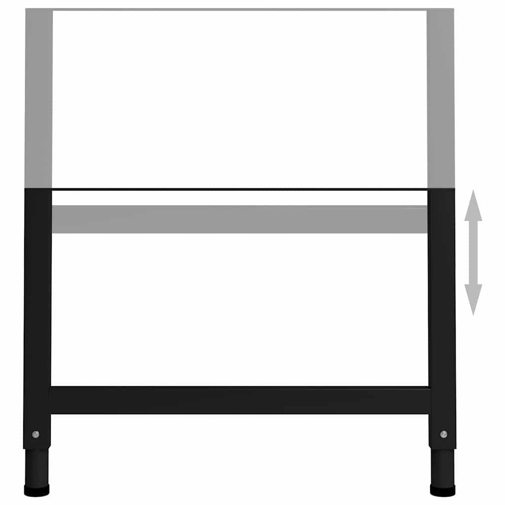 vidaXL Metal Frame | Set of 2 | Black | Powder-coated metal | Adjustable 4