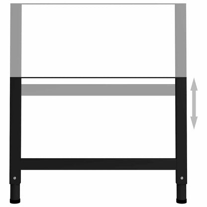 vidaXL Metal Frame | Set of 2 | Black | Powder-coated metal | Adjustable 4