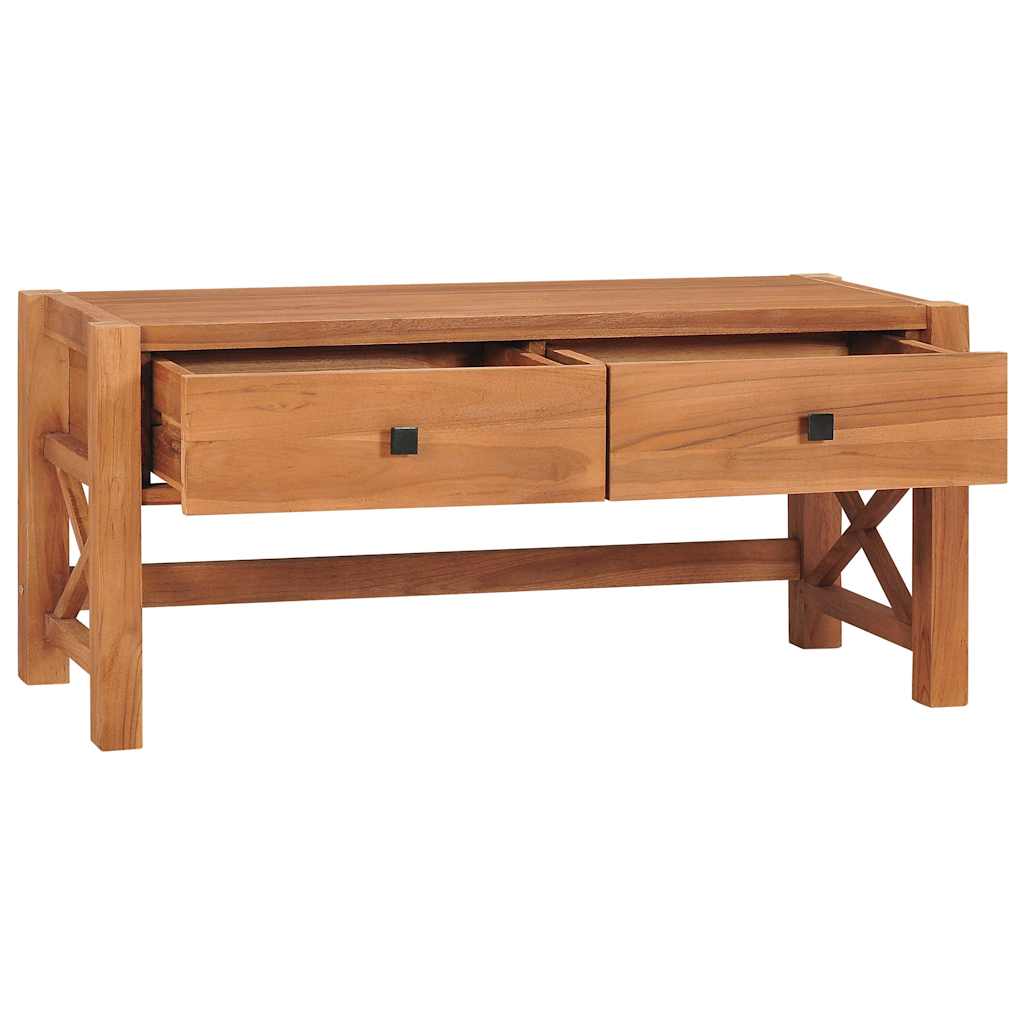vidaXL TV Cabinet | Natural Teak | Teak Wood, Plywood | Medium | TV Cabinet 2