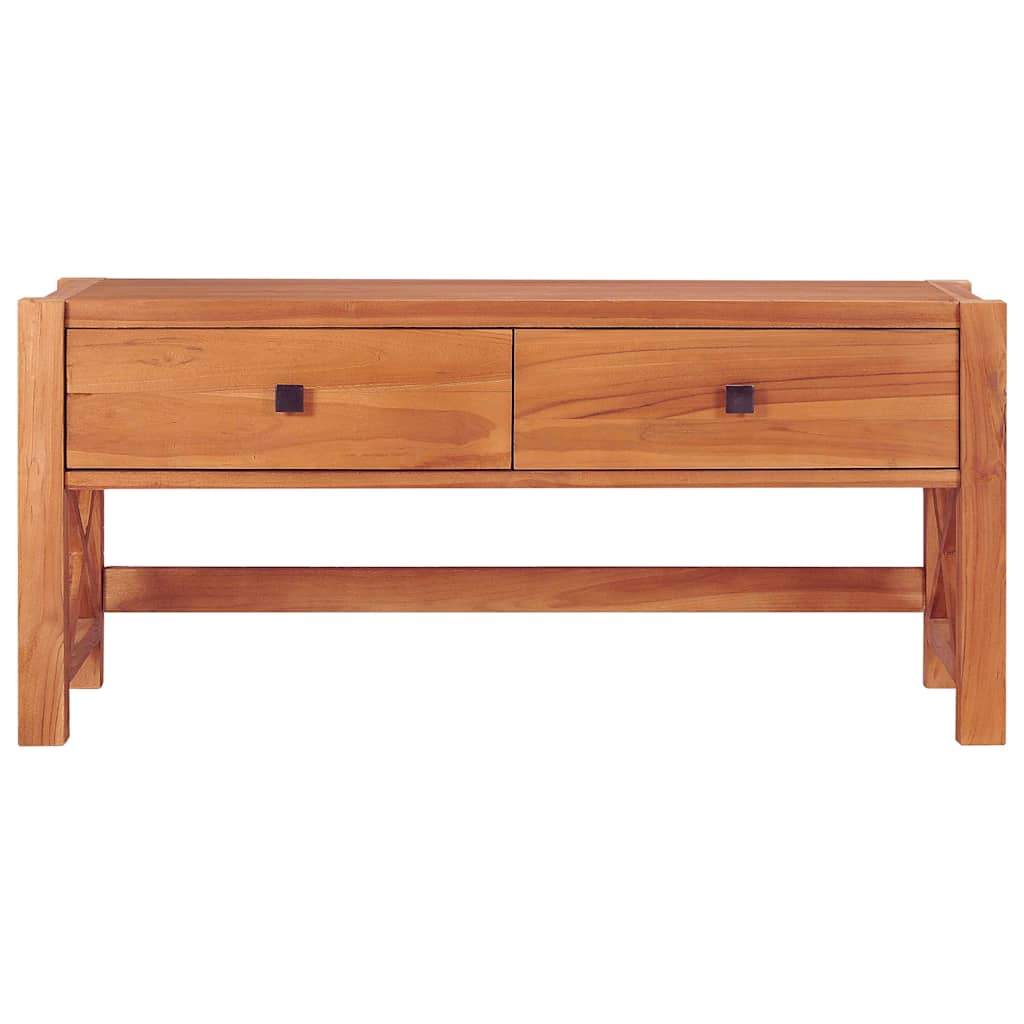 vidaXL TV Cabinet | Natural Teak | Teak Wood, Plywood | Medium | TV Cabinet 3
