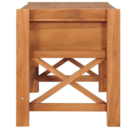 vidaXL TV Cabinet | Natural Teak | Teak Wood, Plywood | Medium | TV Cabinet 4