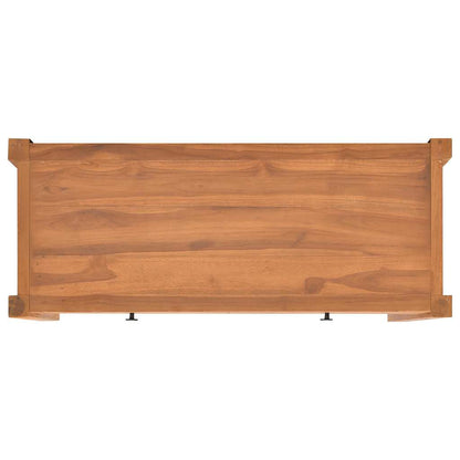 vidaXL TV Cabinet | Natural Teak | Teak Wood, Plywood | Medium | TV Cabinet 6