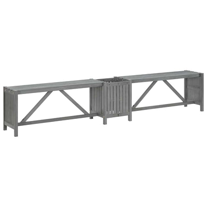 vidaXL Garden Corner Bench with Planter 117cm Solid Acacia Wood Grey 6