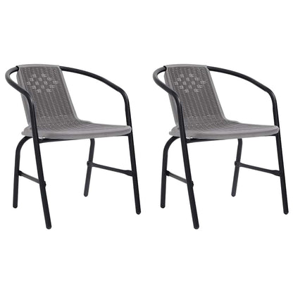 vidaXL Garden Chairs 2 pcs Plastic Rattan and Steel 110 kg 1