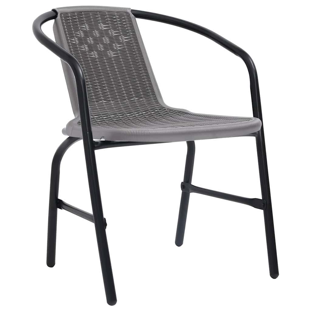 vidaXL Garden Chairs 2 pcs Plastic Rattan and Steel 110 kg 2