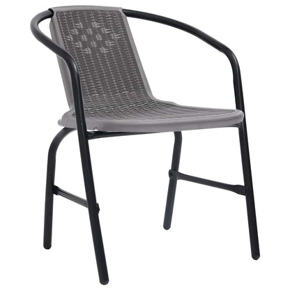 vidaXL Garden Chairs 2 pcs Plastic Rattan and Steel 110 kg 2