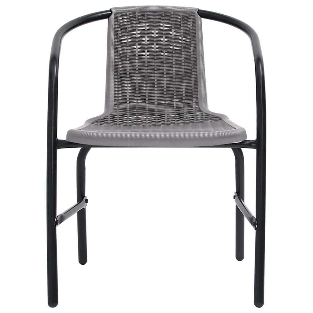 vidaXL Garden Chairs 2 pcs Plastic Rattan and Steel 110 kg 3