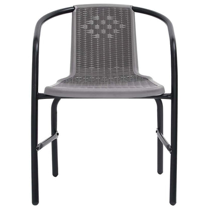 vidaXL Garden Chairs 2 pcs Plastic Rattan and Steel 110 kg 3