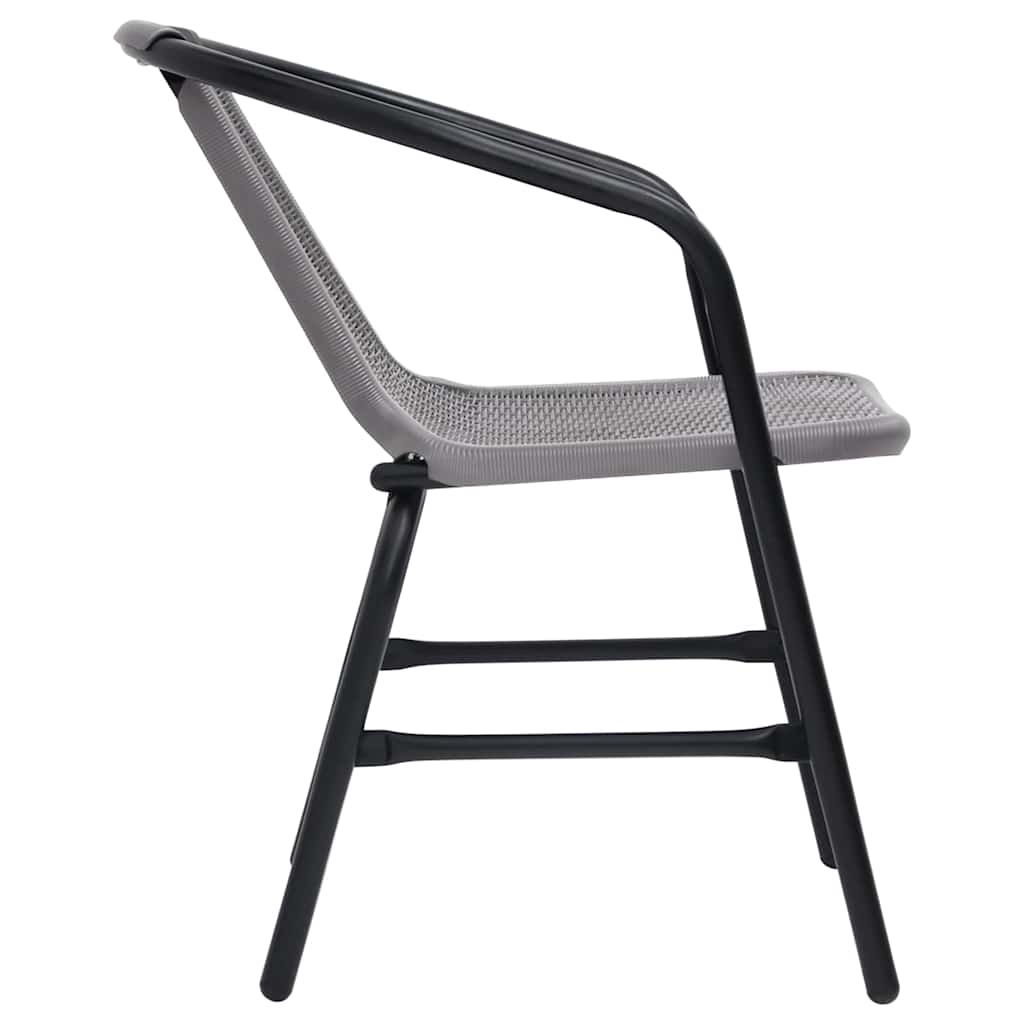 vidaXL Garden Chairs 2 pcs Plastic Rattan and Steel 110 kg 4