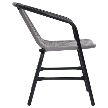vidaXL Garden Chairs 2 pcs Plastic Rattan and Steel 110 kg 4