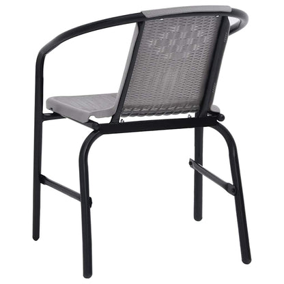 vidaXL Garden Chairs 2 pcs Plastic Rattan and Steel 110 kg 5