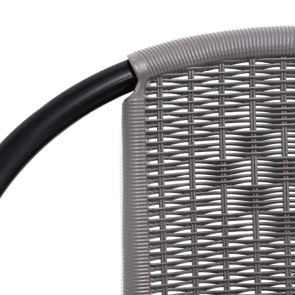 vidaXL Garden Chairs 2 pcs Plastic Rattan and Steel 110 kg 6