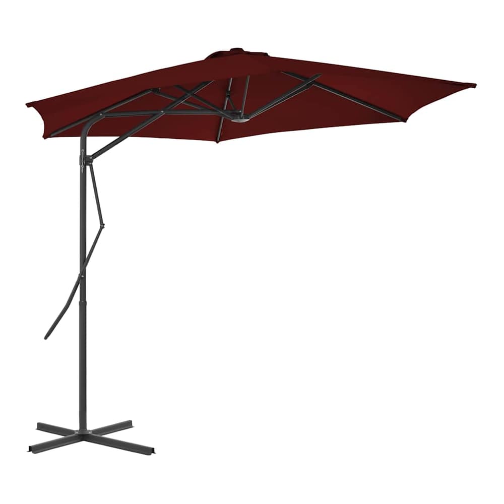 Outdoor Parasol with Steel Pole 300 cm Red