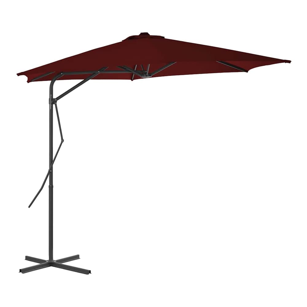 Outdoor Parasol with Steel Pole 300 cm Red