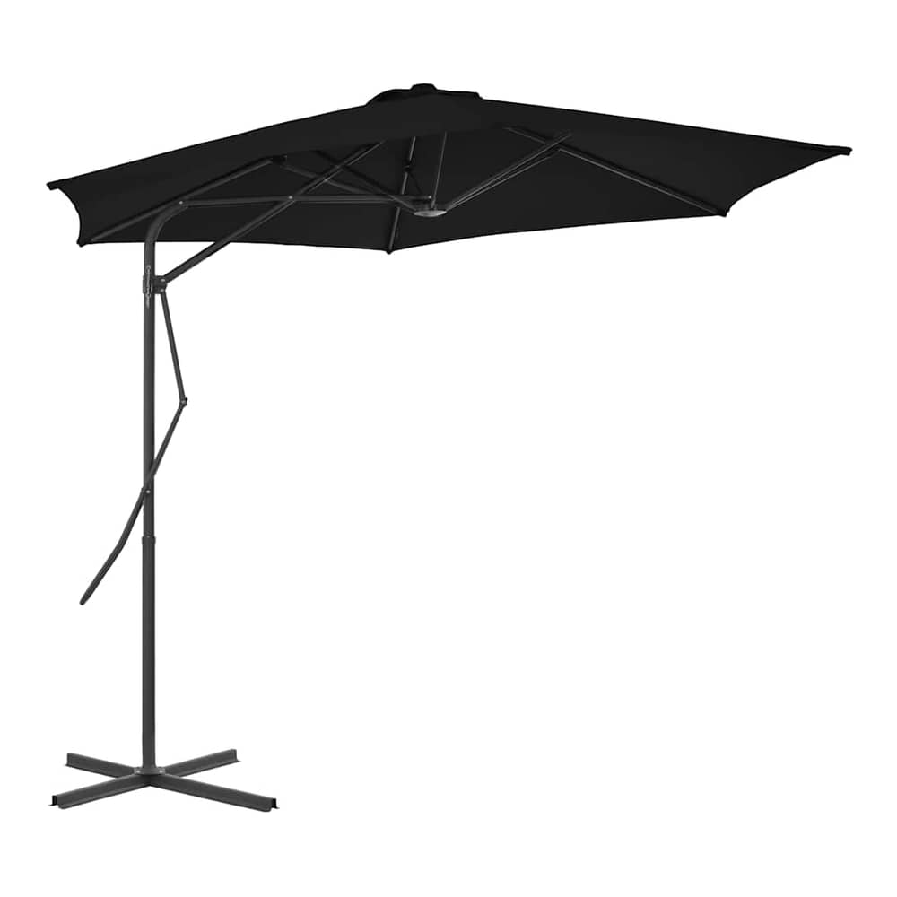 Outdoor Parasol with Steel Pole 300 cm Black
