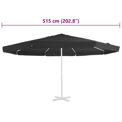 vidaXL Replacement Fabric | Black | 100% polyester | 500 cm diameter | Foldable 5