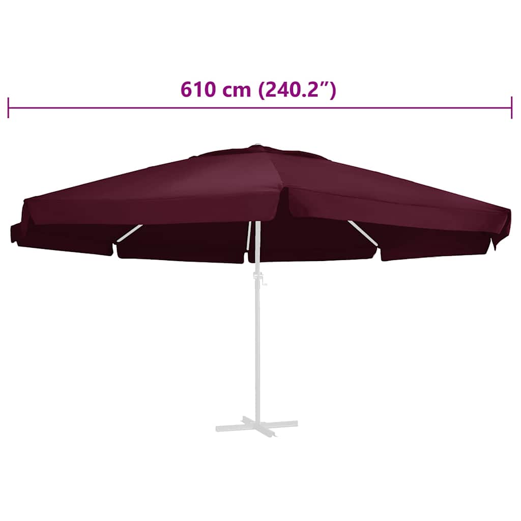 vidaXL Replacement Fabric for Outdoor Parasol Bordeaux Red 610 cm 5