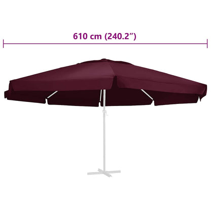 vidaXL Replacement Fabric for Outdoor Parasol Bordeaux Red 610 cm 5